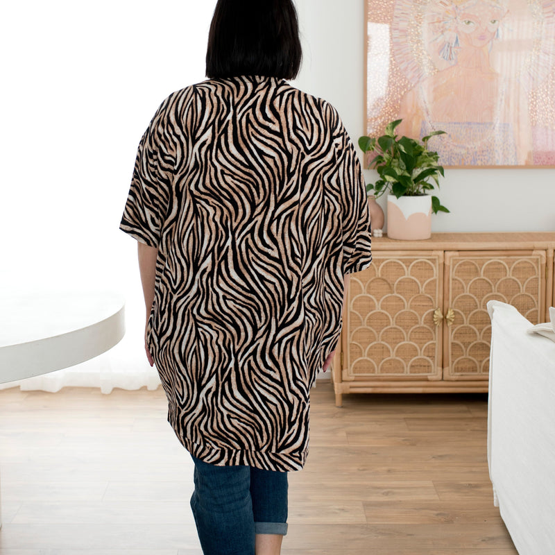 Midi Cocoon Shrug - Zebra [FINAL SALE]