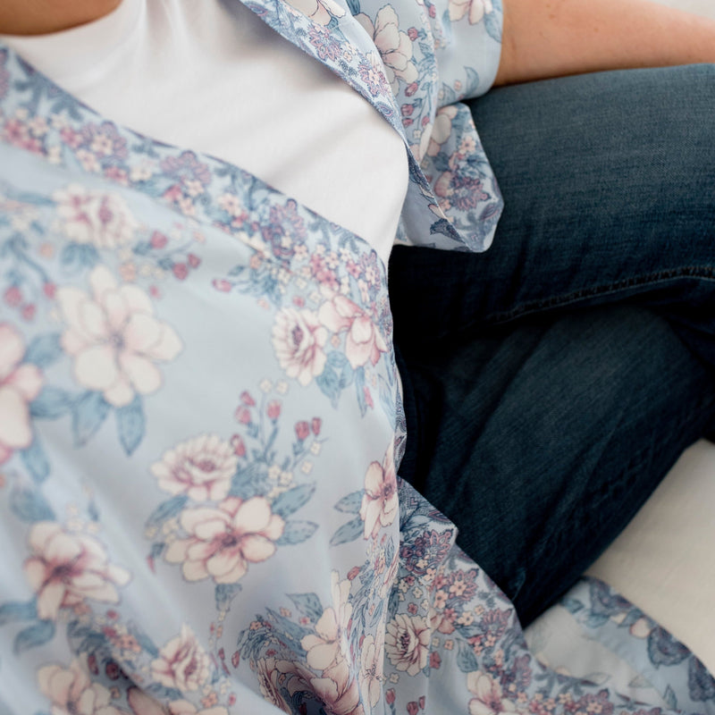 Midi Cocoon Shrug - Light Blue Floral [FINAL SALE]